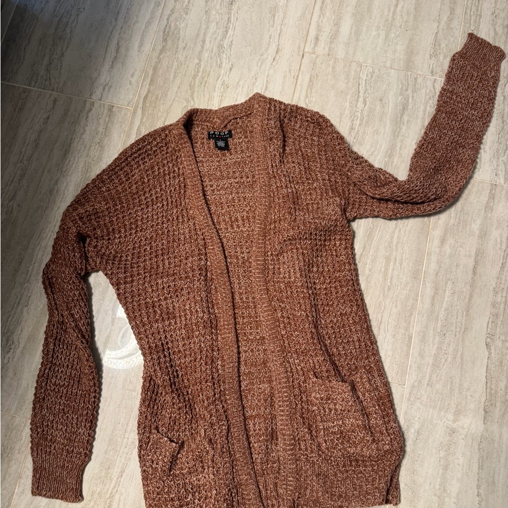 Poof! Warm Brown Knit Sweater